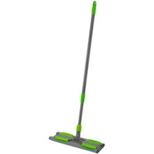 Karokstore Teleskopik Saplı, Mikrofiber Bezli Mop - 140 cm Uzunluktaki Teleskobik Sapi ve 360 Derece Dönebilen Uzayıp Kıslan Sap, Istediğin Bezi Tak Kullan Yedek Bezli Döner Saplı Mandallı Mop (Yeşil)
