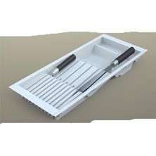 Karokstore Mutfak Çekmece Içi Beyaz Modüler Bıçaklık 20,5cm x 48CM (Boydan 4cm Kesilebilir)