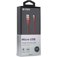 Karokstore Swapp SW-C540 1m 3A Micro USB Kırmızı Şarj Kablosu