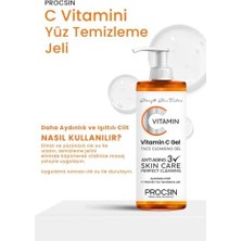 Karokstore Procsın C Vitamini Yüz Temizleme Jeli, Aydınlatıcı & Arındırıcı, Cilt Canlandırıcı & Nemlendirici, Günlük Derinlemesine Temizlik, 150 ml