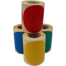 Karokstore Kuşe Daire Renk Baskılı Çap Etiketi 75MM Daire Ölçülerinde Yuvarlak Çıkartma Ruloda 300 Adet Kendinden Yapışkanlı Rulo Etiketi Barkod Yazıcılar ile Uyumlu 40MM (Yeşil)