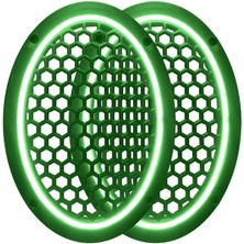 Karokstore Neon Işıklı (6x9) Inç Kaliteli Plastik Hoparlör ve Midrange Kapağı - 2 Adet - Yeşil