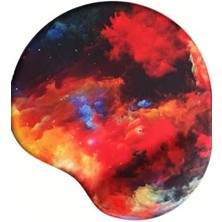 Karokstore Oval Bilek Destekli Kum Desen Tip Kaymaz Taban Optik Bilgisayar Notebook Mouse Pad Maus Pad 17,5X21,5CM (Alaca Bulaca)