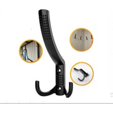 Karokstore Askı Vestiyer Duvar Dolap Elbise Askısı Lüx Noktalı Siyah Metal Mobilya 4 Adet