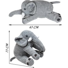 Karokstore Pelüş Fil,uyku Arkadaşı,renkli,doldurulabilir Oyuncak (Gri No:2)
