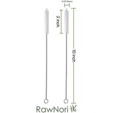 Karokstore Rawnori 2 Içme Saman Temizleme Fırçası Uzun - Paslanmaz Çelik Içecek Pipetleri Için Kıl Temizleyici Cam Yıkama Için Ağır Hizmet Fırçaları Silikon Metal Pipetler Çaydanlık Bacalı Mini Mikro Şişe