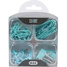 Karokstore Cubbie Gökkuşağı 4'lü Kutu Ataş Raptiye Seti, Turkuaz