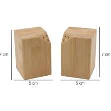 Karokstore Doğal Bambu 2’li Tuzluk ve Karabiberlik Seti – Ahşap Baharatlık, Şık Masa Üstü Tuzluk Seti, Sağlıklı ve Dayanıklı Baharatlık