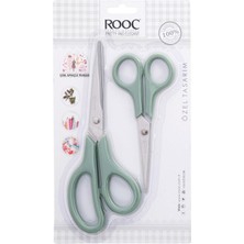 Karokstore Premium Serisi Ergonomik Saplı Çelik Gıdaya Temasa Uygun 2'li Mutfak Makası, Yeşil