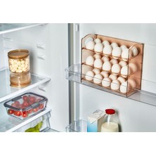 Karokstore Katlı Yumurtalık 3 Raflı Yumurta Organizeri Şefaf Bakır VP-081,