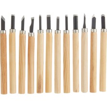 Karokstore W 2512, Ahşap Oyma Bıçak Seti 12 Parça, Siyah