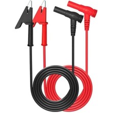 Karokstore Krokodil Uçlu Multimetre Ölçü Aleti Probu, Silikonlu, 20A, 100 cm