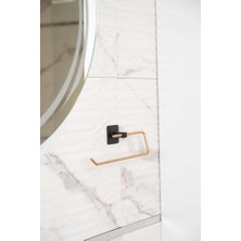 Karokstore Yapışkanlı Kare Açık Solo Havluluk Havlu Askısı Altın Siyah S-110