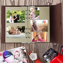 Karokstore Deri Not Defteri, Klasik Spiral Not Defteri, Doldurulabilir Günlük, Eskiz Defteri, Astarsız Seyahat Günlükleri, Kız ve Erkek Çocukları Için Yazı Yazmak Için (Gri)