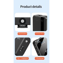 Karokstore Kablosuz Yaka Mikrofonu Çiftli Mikrofon 16 ile Uyumlu Type-C/lightning Portlu Telefon Pc Tablet Video Kayıt Röportaj Canlı Yayın Vlog Kablosuz Mikrofon 1029