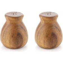 Karokstore El Yapımı 2'li Bambu ve Akasya Ağacı Tuzluk Karabiberlik Seti – Doğal Ahşap Baharatlık, Şık Sofra Sunumu Için Estetik ve Fonksiyonel Tasarım (Akasya Ağacı)