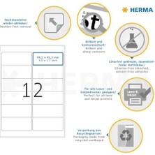 Karokstore 10017 Adres Çıkartması, Dın A4, Çıkarılabilir 99,1 x 42,3 Mm, 25 Yaprak, Kağıt, Mat Kendinden Yapışkanlı, 300 Yapışkan Etiket, Beyaz