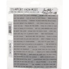 Karokstore Tim Holtz - Anon CMS394 Tıny Tim Holtz Stamp Clıng Rbbr Damga Seti, Küçük Metinli, Tek Boy