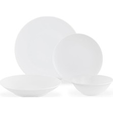 Karokstore Allons 6 Kişilik 24 Parça Yemek Takımı Beyaz