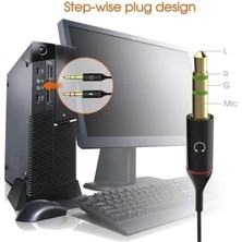 Karokstore Tek Girişli Kulaklığı Bilgisayara Bağlama, Kulaklık ve Mikrofon Ayırıcı, 1 Dişi 2 Ekek 3.5mm Jak Mikrofonlu Kulaklık Ayırıcı, Çevirici