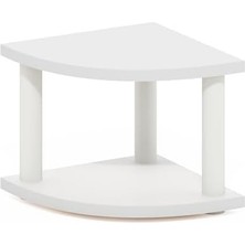 Karokstore Furinno Turn-N-Tube 2 Katmanlı Köşe Tezgah Düzenleyici Raf, Beyaz/beyaz