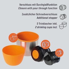 Karokstore Termos Şişe 0,5 L Termos Şişe Kanne – Dahil 2 Kupa – Vida Dahil-& Klik Kilit – 24 H Kadar Sıcak Tutar.