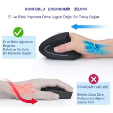 Karokstore Kablosuz Optik Ergonomik Dikey Mouse 1600 Dpı Dizüstü, Masaüstü, Yoğun Kullanım