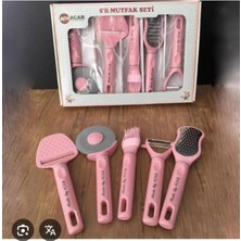 Feyza Design Şık 5 Parça Mutfak Seti, Pembe Renkli, Kullanışlı ve Dayanıklı