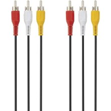 Karokstore BLK-F3Y083BF2M Av,3xrca,m/m Nikel Kablo, 2m, Siyah