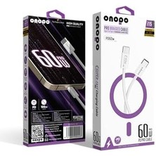 Karokstore Uyumlu Pro Örgülü Kablo Type-C To Type-C Şarj ve Data Kablosu 60W - I15 | 3.4A Hızlı Şarj | 1m Uzunluk | Şık Beyaz Tasarım | Slikon Örgülü