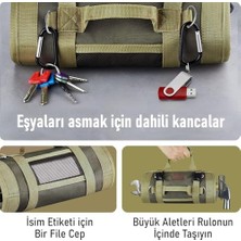 Karokstore Alet Çantası, Ağır Hizmet Tipi Kanvas Rulo Takım Çantası, Katlanabilir Alet Organizer El Çantası, Tamirci Marangoz Teknisyen Hobici Takım Çantası, Alet Takım Anahtar Düzenleyici Çanta Gri