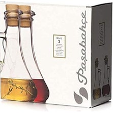 Karokstore 80108-2'LI Set Yağ ve Sirke Şişesi, Plastik Mantarlı, Olivia, Sirke Sürahisi ve Yağ Sürahisi, 2'li Set