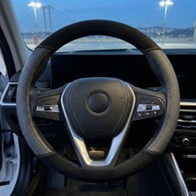 Valente Lusso Veloce Serisi Süet & Perfore Deri Direksiyon Kılıfı - Profesyonel Kavrama (38-40CM)