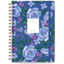Karokstore 17X24 Spiralli Lastikli Sert Kapak Noktalı Not Defteri - Çiçek