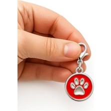 Karokstore Kedi Köpek Isimlik Metal Pet Kimlik Rozeti Isim Telefon Yazılabilir Dayanıklı Suya Dayanıklı Tasmaya Uygun Evcil Hayvan Künyesi (Kırmızı Pati)