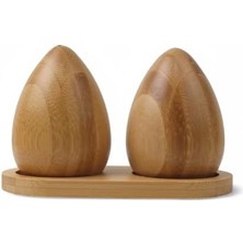 Karokstore Doğal Yumurta Şeklinde Bambu Tuzluk ve Karabiberlik | Antibakteriyel, Sağlıklı ve Doğa Dostu Ahşap Tuzluk & Biberlik Seti – Şık ve Dayanıklı Tasarım