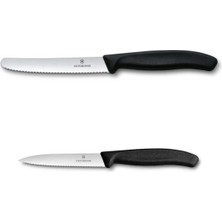 Feyza Design Çiftli Tırtıklı Sebze Meyve Bıçakları Seti 11 cm ve 8 cm