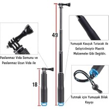 Karokstore Uyumlu Selfie Çubuğu,/djı/akaso Aksiyon Kamera Selfie Çubuğu,alüminyum Gövde,su Altı Kullanımına Uygun Paslanmaz Vida,kaymaz Kauçuk Sap,bilek Kayışı & Spor – Seyahat – Vlog Için