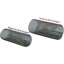 Karokstore Uzun Tip Kombi Pislik Tutucu Filtresi 2 Li Takım (+ Soğuk Su) - Petek Kombi Bakımı Filtre Süzgeç Tamiri - Kombi Bağlantı Seti Tamir Süzgeci