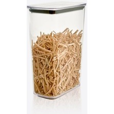 Karokstore Şeffaf Mika Sızdırmaz Vakumlu Erzak Kabı, Dikdörtgen, Bakliyat ve Kuruyemiş Saklama Kabı, Gıda Tazeliğini Koruyan Dayanıklı Mutfak Aksesuarı (2100 Ml)