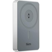 Karokstore Mag Pro 10.000 Mah 20W, Magsafe ve Saat Uyumlu Manyetik Kablosuz Powerbank, Gümüş Renk