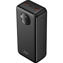 Karokstore Juo 30000MAH 22.5W Dijital LED Ekranlı Taşınabilir Hızlı Şarj Cihazı Powerbank Siyah