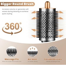 Karokstore Airwrap Styler Ataşmanı Için Büyük Hacim Veren Yuvarlak Fırça, Airwrap Aksesuarları Için Yükseltilmiş Daha Büyük Yuvarlak Fırça Aleti ve Saç Stili Değiştirme (Nikel/bakır)