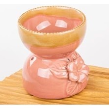 Karokstore Çiçek Detaylı Seramik Buhurdanlık – Dekoratif ve Fonksiyonel Pembe,pembe