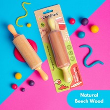 Karokstore Doğal Ahşap Merdane Pastel Turuncu