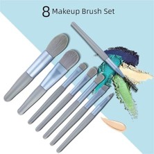 Karokstore Xspring Makyaj Fırça Seti, Pu Çanta ile 8 Adet Seyahat Kozmetik Fırça Seti, Mini Boyut Taşınabilir Yumuşak Makyaj Fondöten Göz Farı Yüz Gözler Dudaklar Kızlar ve Kadınlar Için Kozmetik Araçları