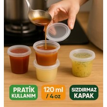 Karokstore 50 Adet 120 ml Saklama Kabı – 4 Oz Kemik Suyu, Ilik Suyu, Anne Sütü, Sos ve Püre Saklama Kabı, Dondurucu Uyumlu Buzluk Kabı, Sızdırmaz Kapaklı