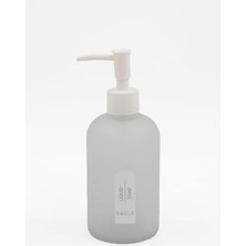 Karokstore Envy Premium Banyo Seti - Gri Cam - Sıvı Sabunluk ve Diş Fırçalık - 420CC Beyaz Pompalı - Banyo