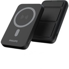 Karokstore Magsafe Ile Uyumlu Kablosuz Powerbank, 5000 Mah, Taşınabilir Şarj Cihazı, Stand Özellikli, Usb-C ve Usb-A Çıkışlı, Hızlı Şarj, Li-Po, DLP9701C, Akım Korumalı (Siyah)