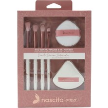 Karokstore 4lü Makyaj Fırçası ve 2li Puf Seti - 162